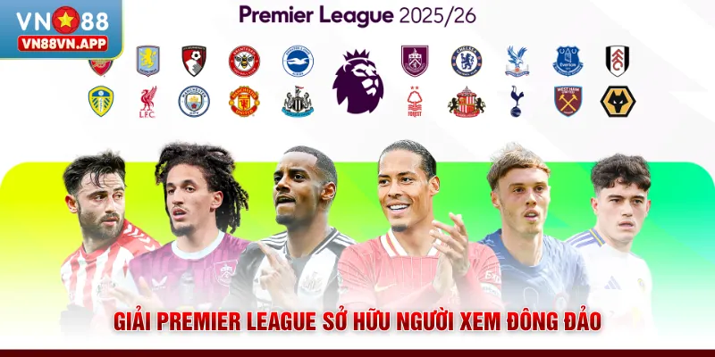 Giải Premier League - Lên Kèo Ngoại Hạng Cực Đã Cùng VN88 2 Giải Premier League sở hữu người xem đông đảo